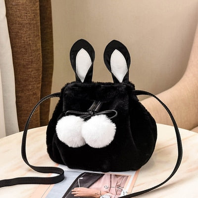 Plush Faux Fur Rabbit Bunny Bag Backpack Rucksack Handbag Animals - Tophatter Daily Deals