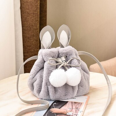 Plush Faux Fur Rabbit Bunny Bag Backpack Rucksack Handbag Animals - Tophatter Daily Deals