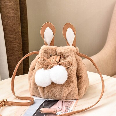 Plush Faux Fur Rabbit Bunny Bag Backpack Rucksack Handbag Animals - Tophatter Daily Deals