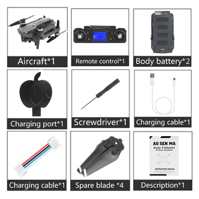 K20 GPS Profissional Drone with 4K HD Camera ESC 5G WiFi FPV Brushless Control Distance 2000m RC Helicopter Quadrocopter Toys F8 K20 1 Battery - Tophatter Daily Deals
