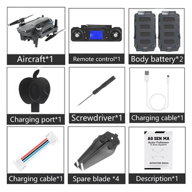 K20 GPS Profissional Drone with 4K HD Camera ESC 5G WiFi FPV Brushless Control Distance 2000m RC Helicopter Quadrocopter Toys F8 K20 2 Battery - Tophatter Daily Deals