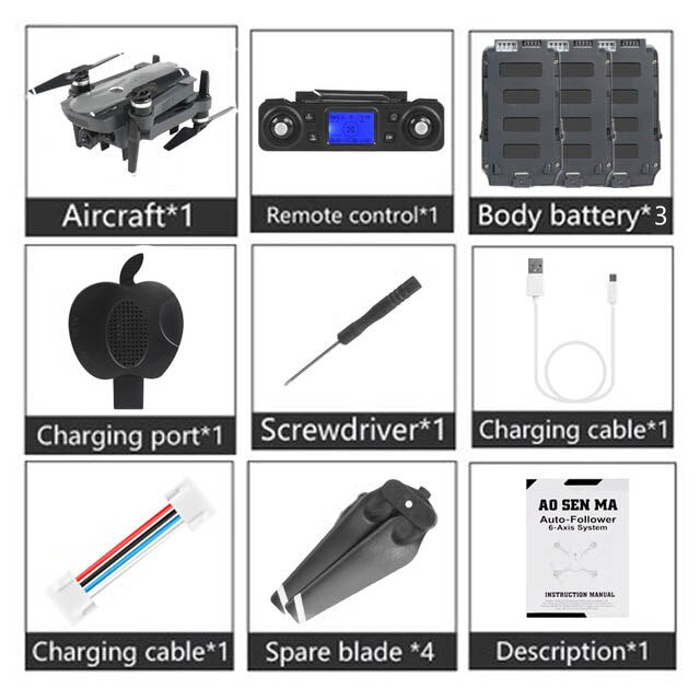K20 GPS Profissional Drone with 4K HD Camera ESC 5G WiFi FPV Brushless Control Distance 2000m RC Helicopter Quadrocopter Toys F8 K20 3 Battery - Tophatter Daily Deals