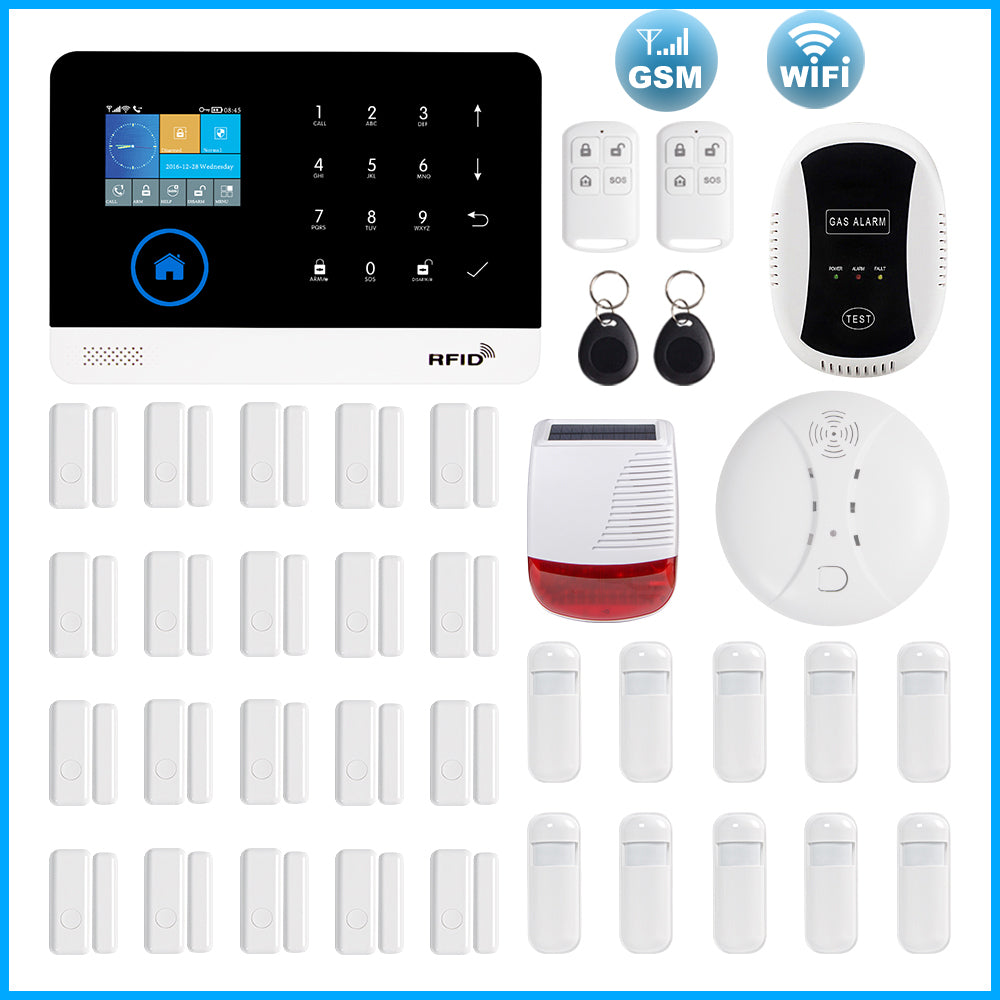 Awaywar Wireless WIFI GSM RFID TFT Security Alarm System kit APP Remote Control Burglar Touch Keyboard Smart Home - Tophatter Daily Deals
