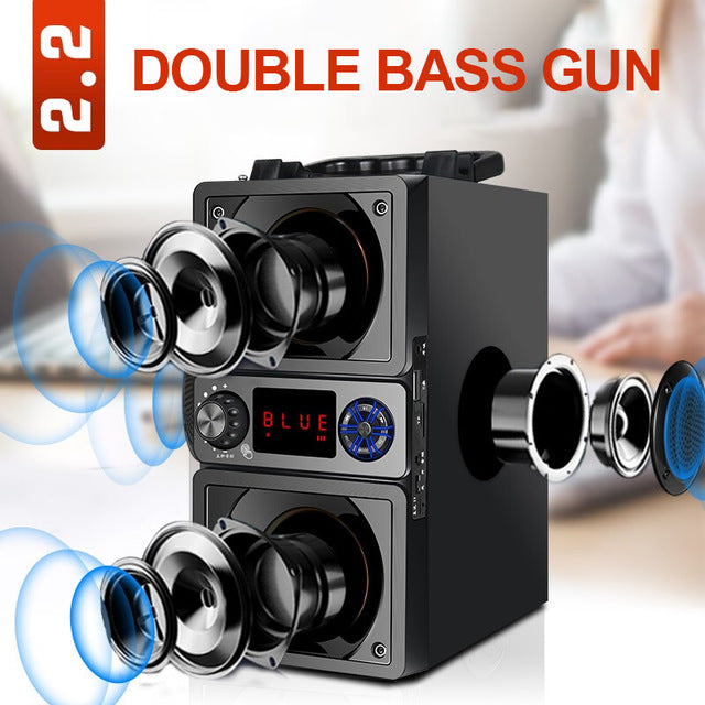 Portable Speaker Bluetooth 5.0 Outdoor Wireless 6D Surround Stereo FM Radio Microphone Support TF Card KTV Party Subwoofer Standard No Mic - Tophatter Daily Deals