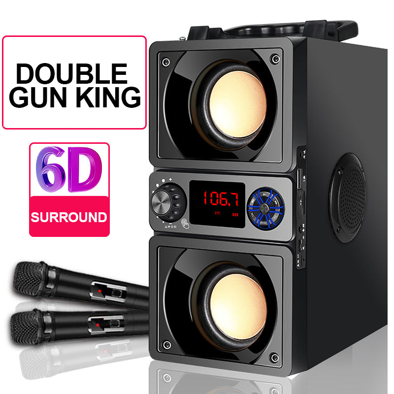 Subwoofer Speaker super bass 5.0 Bluetooth Computer Speaker two horns 6D Surround stereo outdoor home portable Speakers TF FM - Tophatter Daily Deals