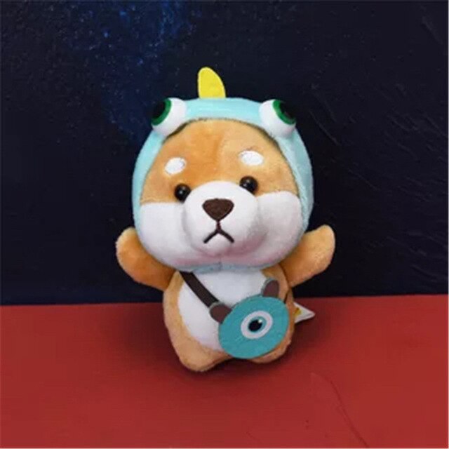 Corgi Shiba Inu Dog Puppy Plush Keychain Blue x Yellow Animals - Tophatter Daily Deals