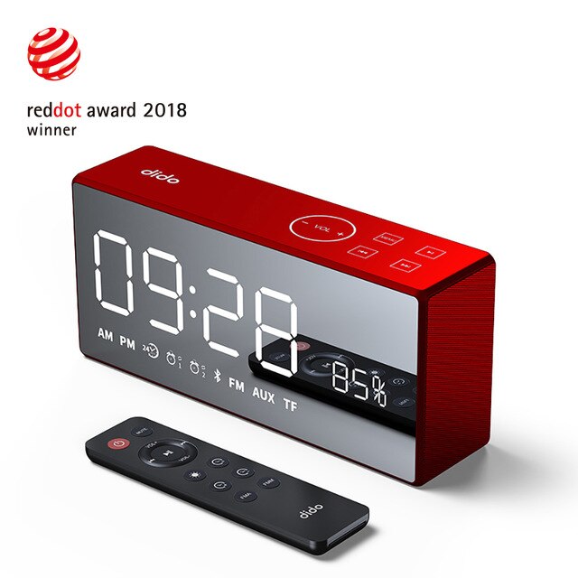 Sanag X9 Bluetooth Metal Portable Super Bass Wireless Mirror Remote Control Speaker 3D Digital Sound Loudspeaker Handfree MIC Red - Tophatter Daily Deals