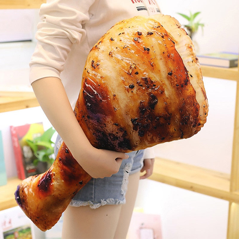 Giant Plush Pillow Chicken Wings, Sausages, Fish Food Simulation Food - Tophatter Daily Deals