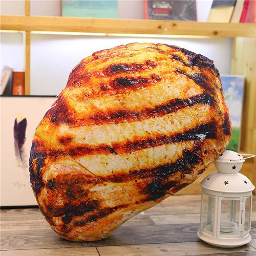 Giant Plush Pillow Chicken Wings, Sausages, Fish Food Simulation Grilled Pork Chop Food - Tophatter Daily Deals