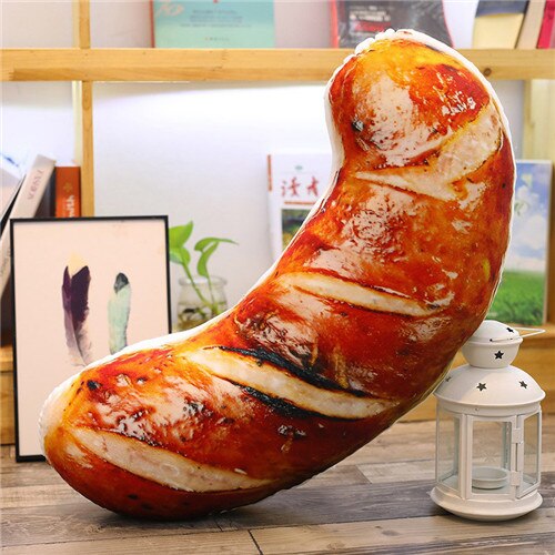 Giant Plush Pillow Chicken Wings, Sausages, Fish Food Simulation Sausage Food - Tophatter Daily Deals