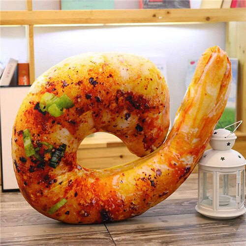 Giant Plush Pillow Chicken Wings, Sausages, Fish Food Simulation Grilled Shrimp Food - Tophatter Daily Deals