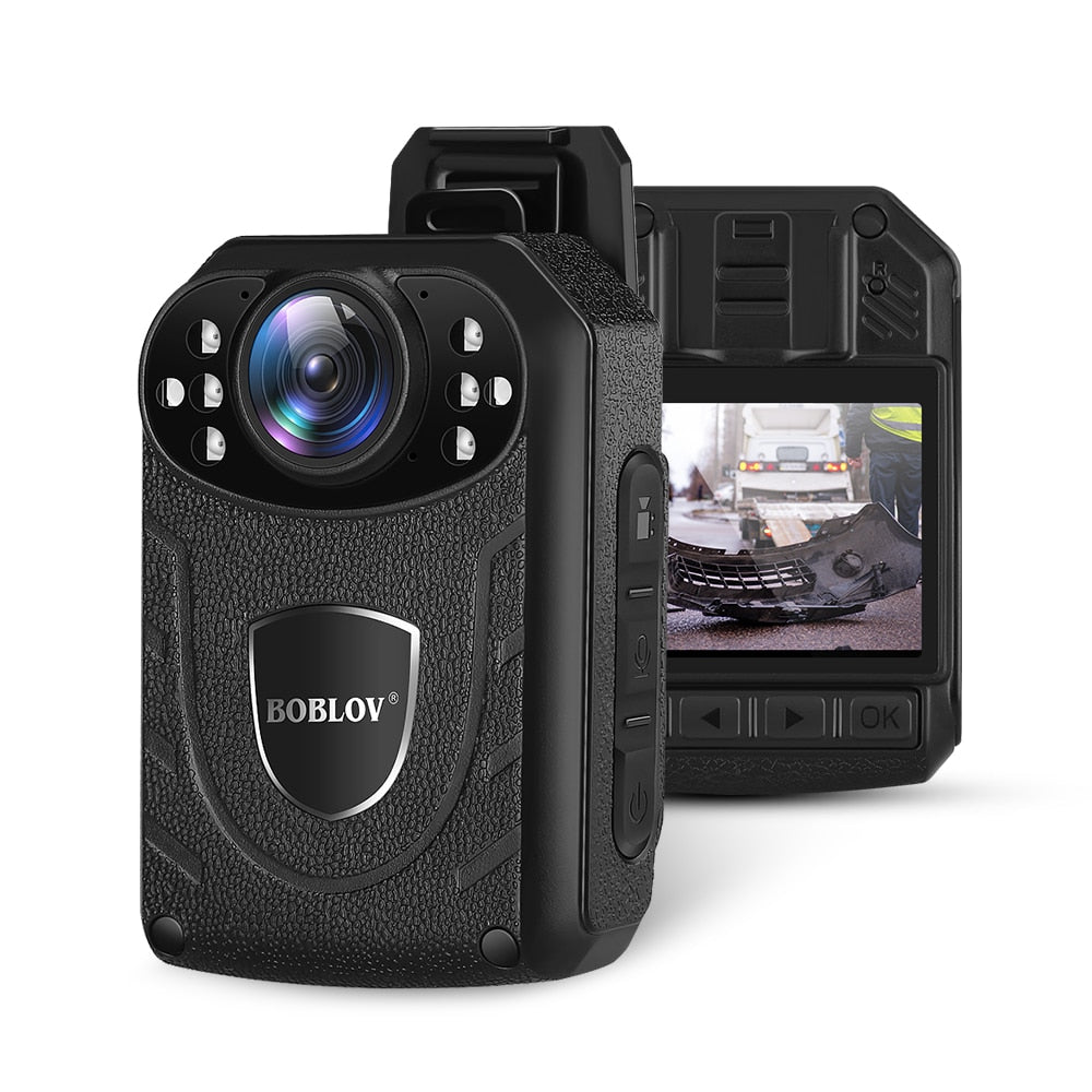 Boblov KJ21 Body Worn Camera HD 1296P DVR Video Security Cam IR Night Vision Wearable Mini Camcorders police camera - Tophatter Daily Deals