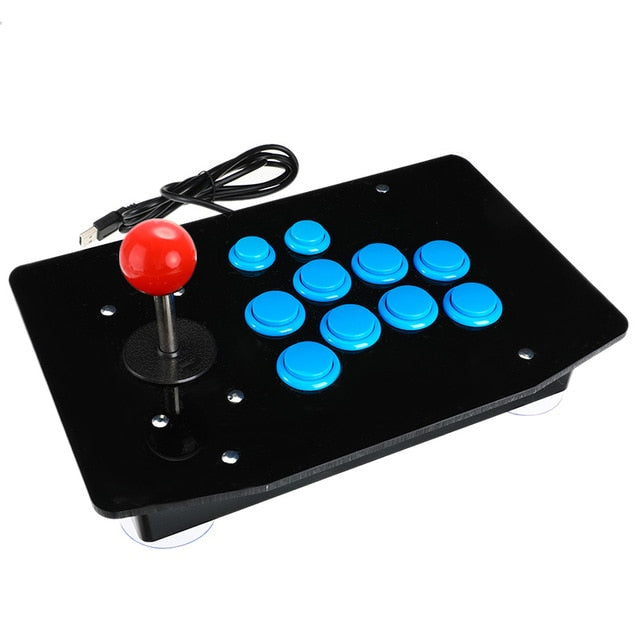 Arcade Joystick 10 Buttons USB Fighting Stick Joystick Gaming Controller Gamepad Video Game For PC Consoles Blue - Tophatter Daily Deals
