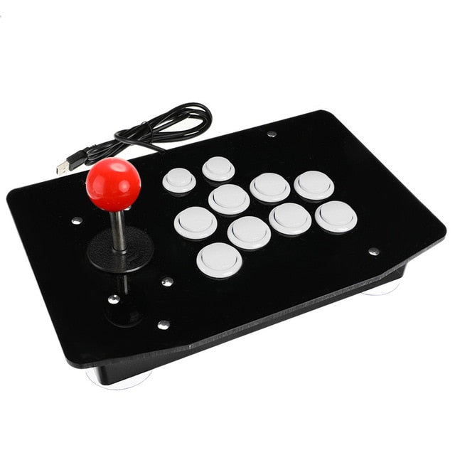Arcade Joystick 10 Buttons USB Fighting Stick Joystick Gaming Controller Gamepad Video Game For PC Consoles White - Tophatter Daily Deals