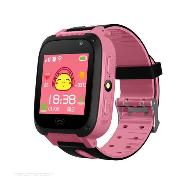 Kids Smartwatch gps watches blood pressure monitor SIM Card Call Tracker Child Camera SOS Anti-lost smart watches for children pink - Tophatter Daily Deals
