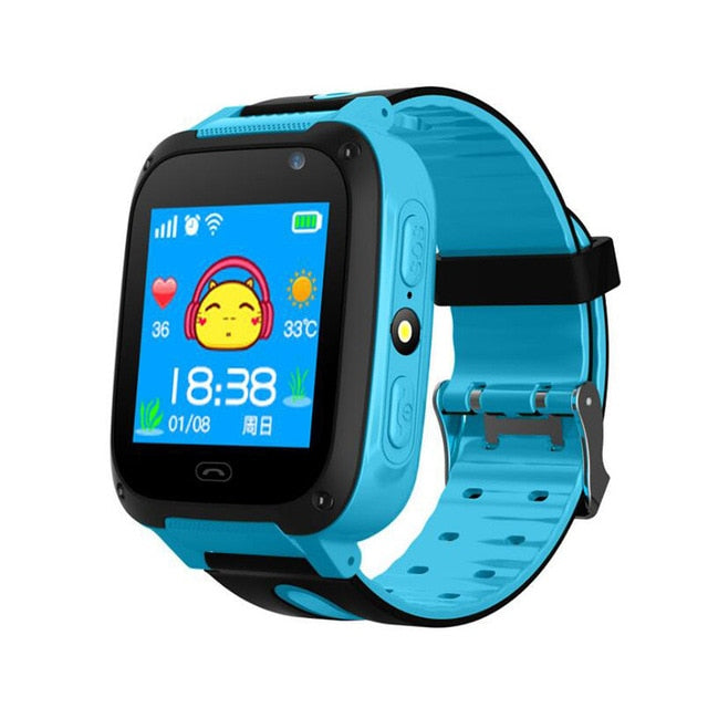 Kids Smartwatch gps watches blood pressure monitor SIM Card Call Tracker Child Camera SOS Anti-lost smart watches for children blue - Tophatter Daily Deals