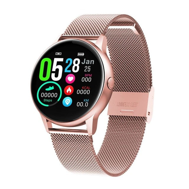 DT88 Smartwatch Gold-steel strap - Tophatter Daily Deals