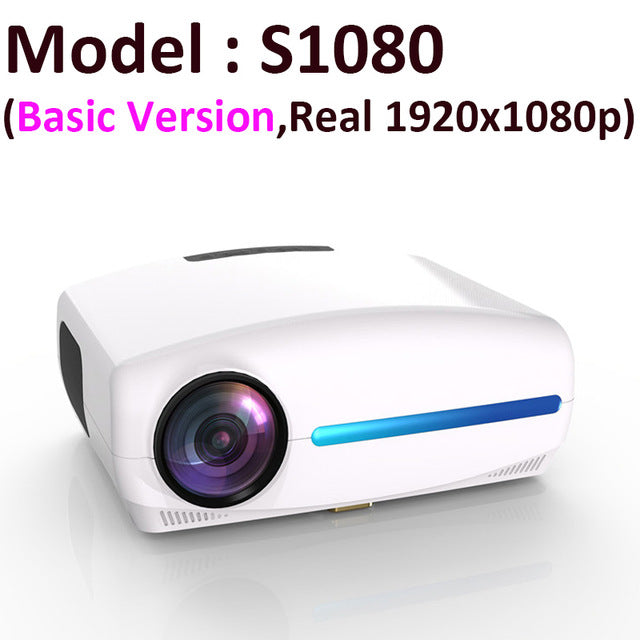 Smartldea 1080P 4K Full HD Projector,Android 9.0 Optional,1920x1080P Resolution 6500lumen,LED Proyector Home Theater,3D Beamer Basic Version(White) - Tophatter Daily Deals