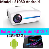 Smartldea 1080P 4K Full HD Projector,Android 9.0 Optional,1920x1080P Resolution 6500lumen,LED Proyector Home Theater,3D Beamer Android VersionWhite - Tophatter Daily Deals