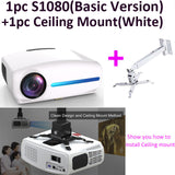 Smartldea 1080P 4K Full HD Projector,Android 9.0 Optional,1920x1080P Resolution 6500lumen,LED Proyector Home Theater,3D Beamer Basic and Mount - Tophatter Daily Deals