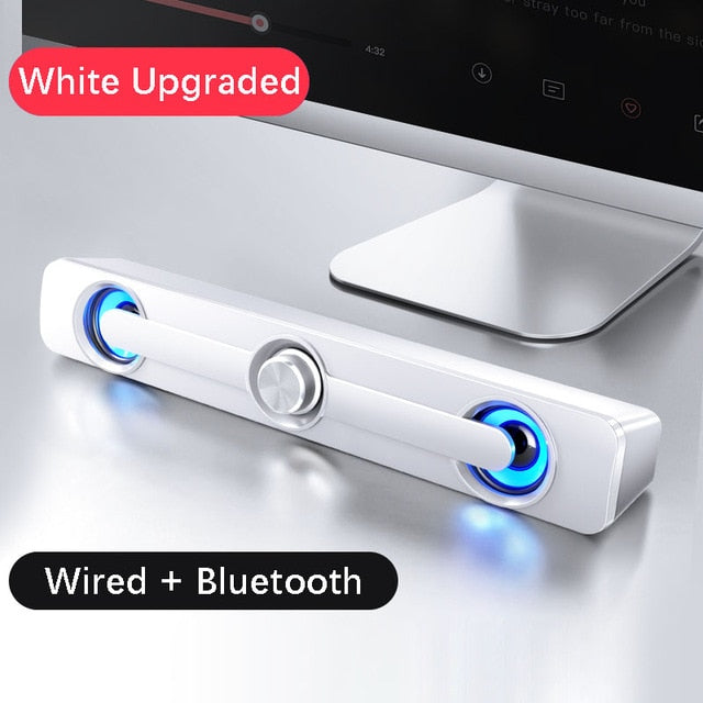 USB Wired Powerful Computer Speaker Bar Stereo Subwoofer Bass speaker Surround Sound Box for PC Laptop phone Tablet MP3 MP4 White Bluetooth Speaker - Tophatter Daily Deals