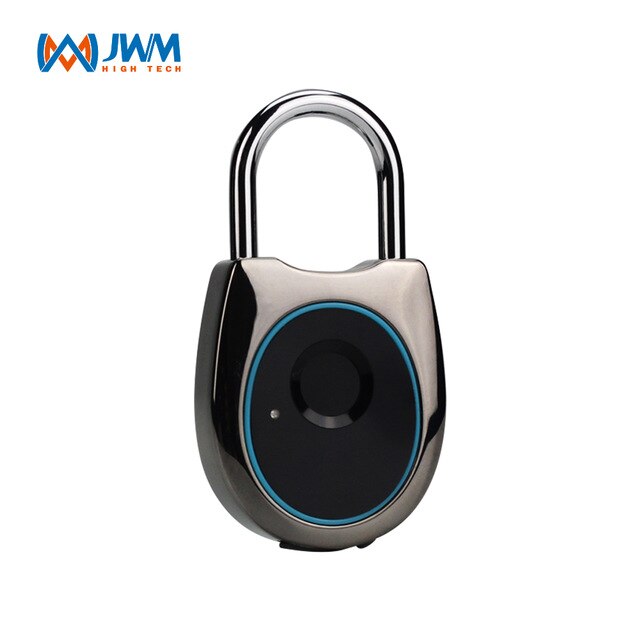 JWM Fingerprint Lock Smart Door Padlock lock Anti-Theft Keyless Electric Padlock Security USB Rechargeable Luggage Lock Black - Tophatter Daily Deals