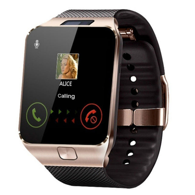 New DZ09 Smartwatch Smart Watch clock Digital Men Watch Bluetooth SIM TF Card Camera For Android smart Mobile Phone Wristwatch Gold No Original box - Tophatter Daily Deals