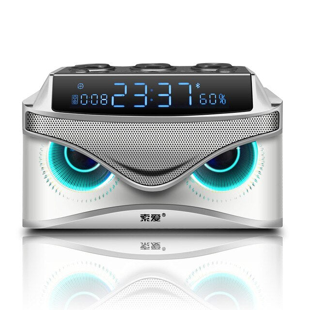 SOAIY 3D Stereo Speaker 25W Premium Portable Wireless Bluetooth Speaker Stereo Bass HD Sound Funny LED Light Speaker Gift White - Tophatter Daily Deals