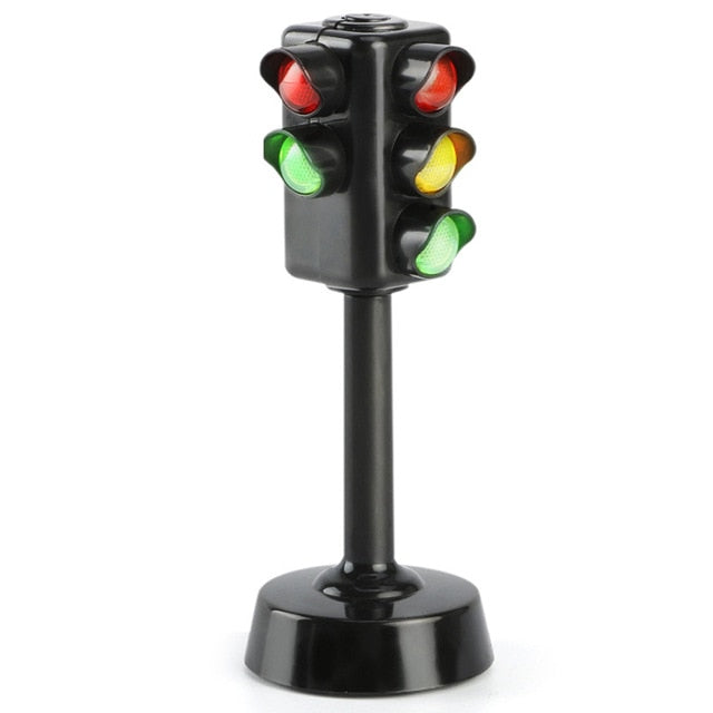 Mini Traffic Signs Road Light Block with Sound LED Children Safety Kids Educational Toys Perfect Gifts for Birthdays Black Sound LED - Tophatter Daily Deals