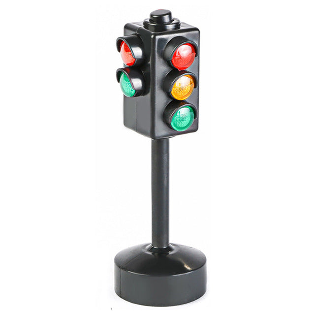 Mini Traffic Signs Road Light Block with Sound LED Children Safety Kids Educational Toys Perfect Gifts for Birthdays Black with LED - Tophatter Daily Deals