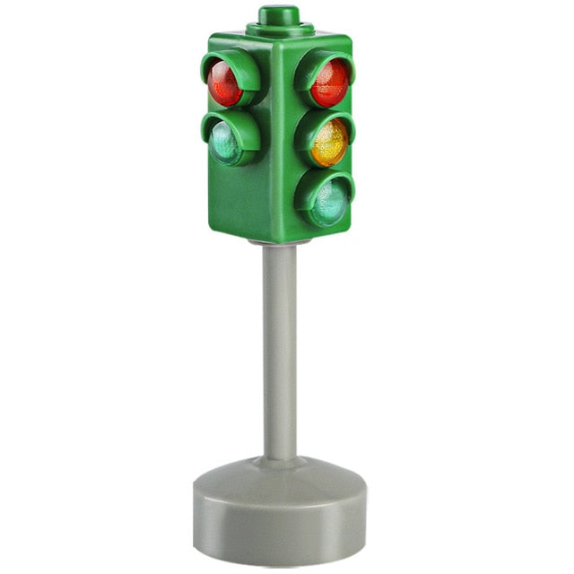 Mini Traffic Signs Road Light Block with Sound LED Children Safety Kids Educational Toys Perfect Gifts for Birthdays Green with LED - Tophatter Daily Deals