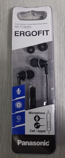 Original Panasonic RP-TCM125 In-Ear Earbuds Headsets Music Earphones 3.5mm Universal for Samsung Xiaomi huawei mobile phone black - Tophatter Daily Deals