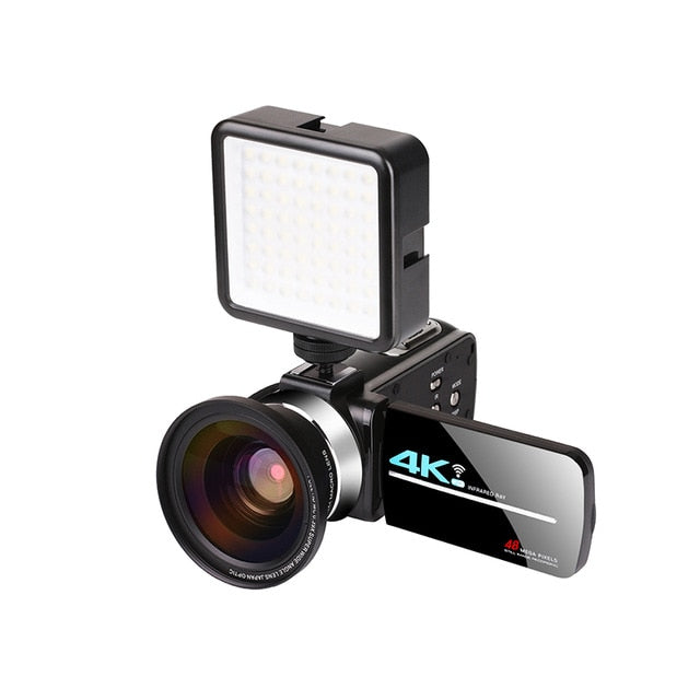 KOMERY 4K Video camcorder 48MP WIFI Live Streaming Vlogging For Youbute Landscape Touch Screen Night Vision Digital Zoom Camera AF2 Flash Lens CHINA - Tophatter Daily Deals