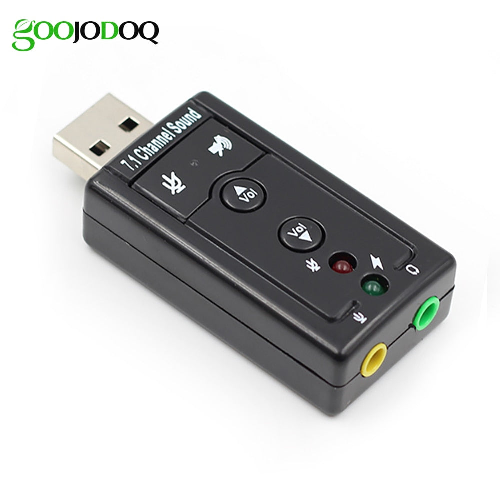 7.1 External USB Sound Card USB to Jack 3.5mm Headphone Audio Adapter Micphone Sound Card For Mac Win Compter Android Linux - Tophatter Daily Deals