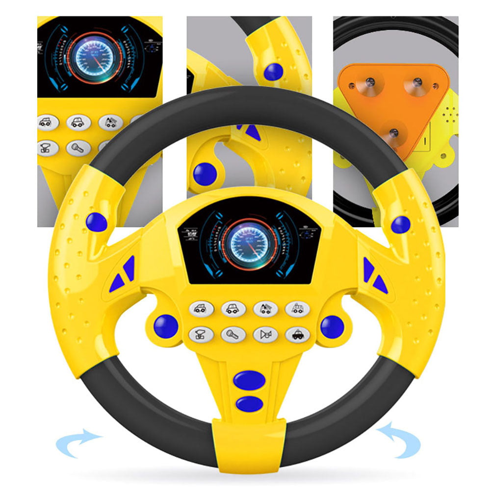 Children Musical Developing Educational Toys Simulation Steering Wheel with Light Early Education Sounding Toy For Kids - Tophatter Daily Deals