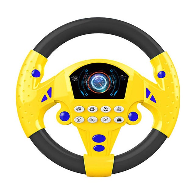 Children Musical Developing Educational Toys Simulation Steering Wheel with Light Early Education Sounding Toy For Kids Yellow - Tophatter Daily Deals