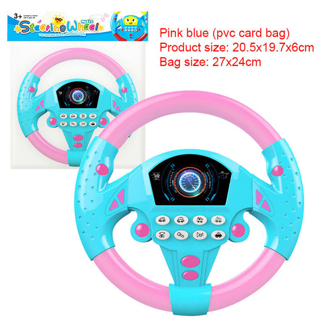 Children Musical Developing Educational Toys Simulation Steering Wheel with Light Early Education Sounding Toy For Kids Pink - Tophatter Daily Deals