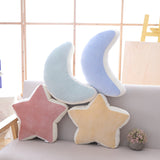 Pastel Rainbow Cloud Plush Moon Multicoloured Stripey Candy Star Moon Plush Rainbows - Tophatter Daily Deals