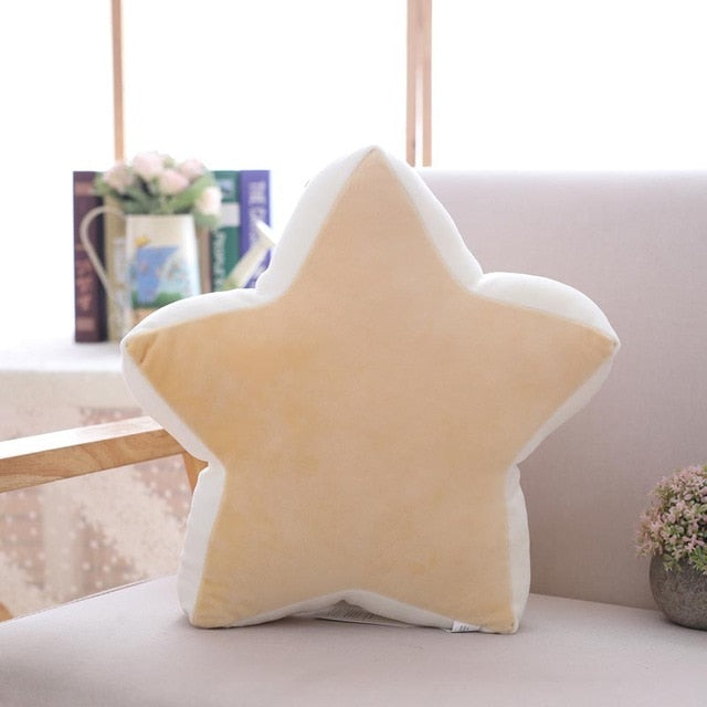 Pastel Rainbow Cloud Plush Moon Multicoloured Stripey Candy Star Moon Plush Yellow Star - 36cm x 36cm Rainbows - Tophatter Daily Deals
