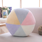 Pastel Rainbow Cloud Plush Moon Multicoloured Stripey Candy Star Moon Plush Round Pillow Pink Rainbows - Tophatter Daily Deals