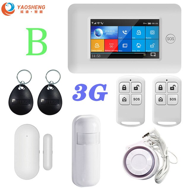3G Version TFT All Touch Screen WIFI GPRS Wireless APP Remote Control Smart Home Security Alarm Systems For IOS/Android System YS021-PG-106-3G-WH-B - Tophatter Daily Deals