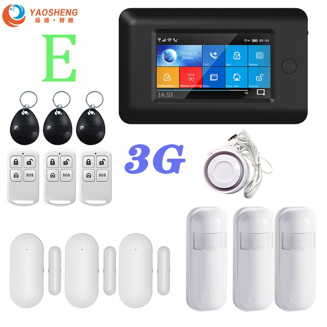 3G Version TFT All Touch Screen WIFI GPRS Wireless APP Remote Control Smart Home Security Alarm Systems For IOS/Android System YS021-PG-106-3G-BK-E - Tophatter Daily Deals