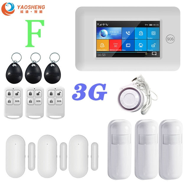 3G Version TFT All Touch Screen WIFI GPRS Wireless APP Remote Control Smart Home Security Alarm Systems For IOS/Android System YS021-PG-106-3G-WH-F - Tophatter Daily Deals