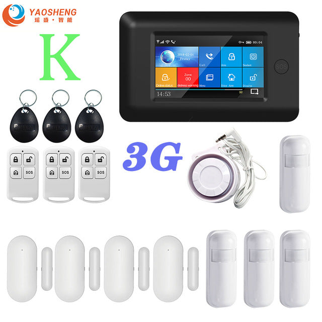 3G Version TFT All Touch Screen WIFI GPRS Wireless APP Remote Control Smart Home Security Alarm Systems For IOS/Android System YS021-PG-106-3G-BK-K - Tophatter Daily Deals
