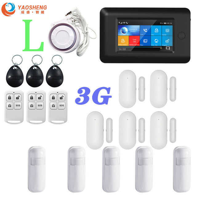 3G Version TFT All Touch Screen WIFI GPRS Wireless APP Remote Control Smart Home Security Alarm Systems For IOS/Android System YS021-PG-106-3G-BK-L - Tophatter Daily Deals