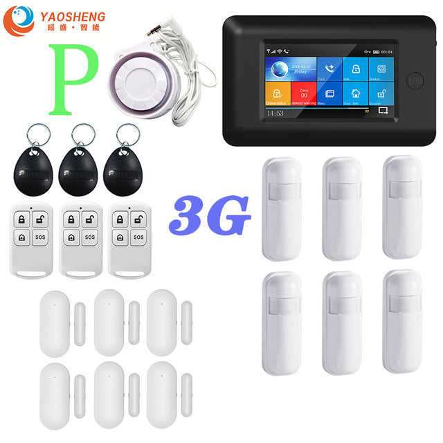 3G Version TFT All Touch Screen WIFI GPRS Wireless APP Remote Control Smart Home Security Alarm Systems For IOS/Android System YS021-PG-106-3G-BK-P - Tophatter Daily Deals