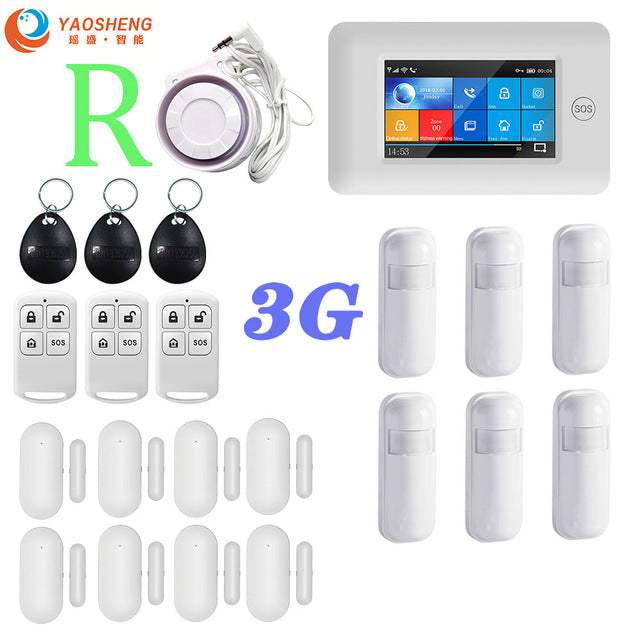 3G Version TFT All Touch Screen WIFI GPRS Wireless APP Remote Control Smart Home Security Alarm Systems For IOS/Android System YS021-PG-106-3G-WH-R - Tophatter Daily Deals