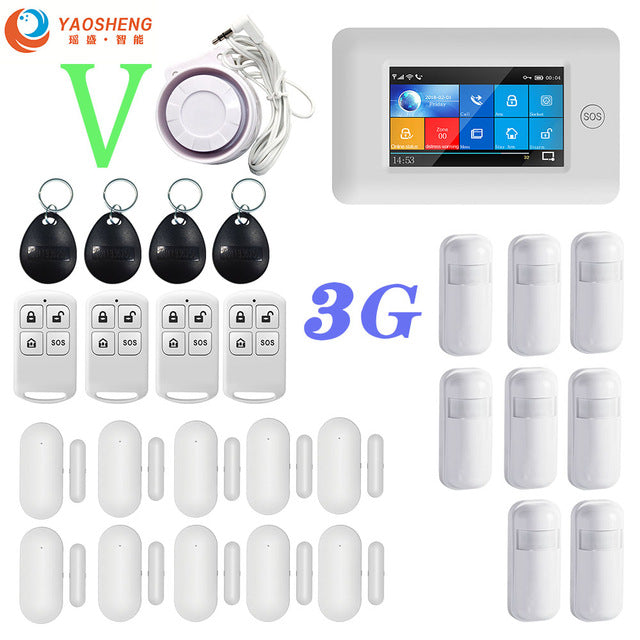 3G Version TFT All Touch Screen WIFI GPRS Wireless APP Remote Control Smart Home Security Alarm Systems For IOS/Android System YS021-PG-106-3G-WH-V - Tophatter Daily Deals