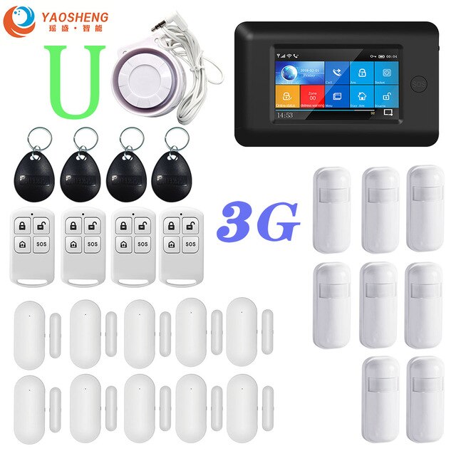 3G Version TFT All Touch Screen WIFI GPRS Wireless APP Remote Control Smart Home Security Alarm Systems For IOS/Android System YS021-PG-106-3G-BK-U - Tophatter Daily Deals