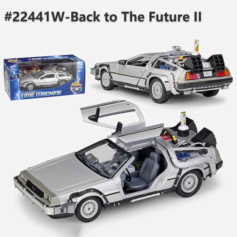 1/24 Scale Metal Alloy Car Diecast Model Part 1 2 3 Time Machine DeLorean DMC-12 Model Toy Back to the Future Fly version Part 2 - Tophatter Daily Deals